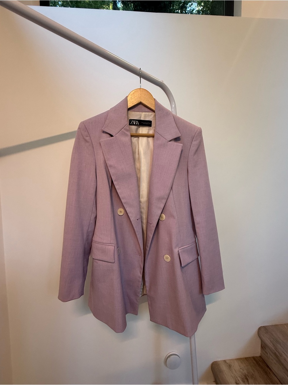 Zara Lilac Lavender Double-Breasted Blazer